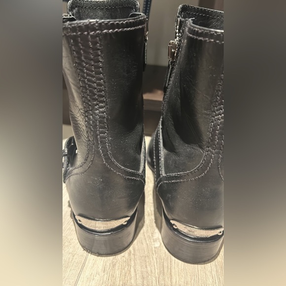 MIU MIU LEATHER MOTO BOOTS - Picture 4 of 4